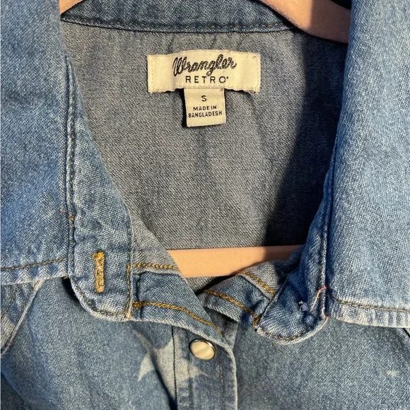Wrangler Retro Blue Denim Shirt - Picture 3 of 4